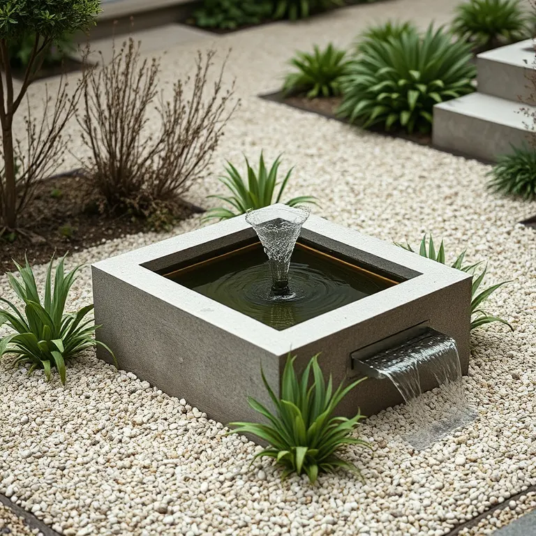 Font Vella Square with low planting around the fountain