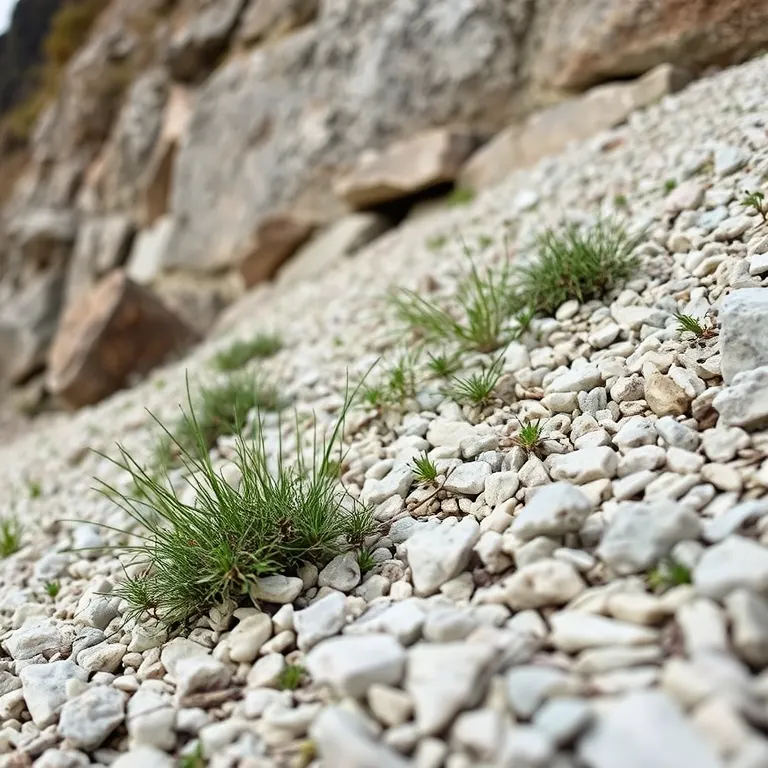 The Dry Bank with self-seeded planting holding a stony slope